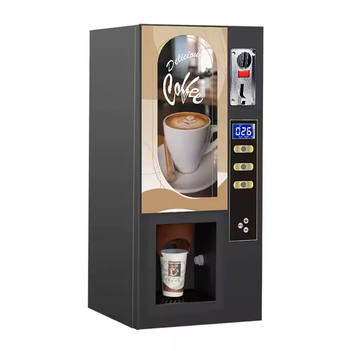 Coffee vending machine with integrated payment system and touchscree