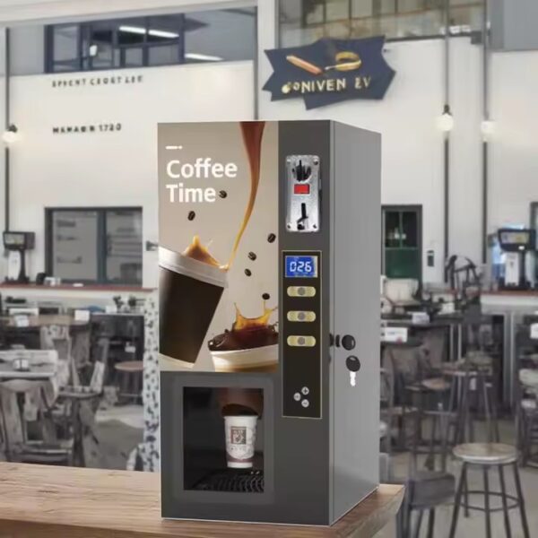 Coffee vending machine with integrated payment system and touchscree