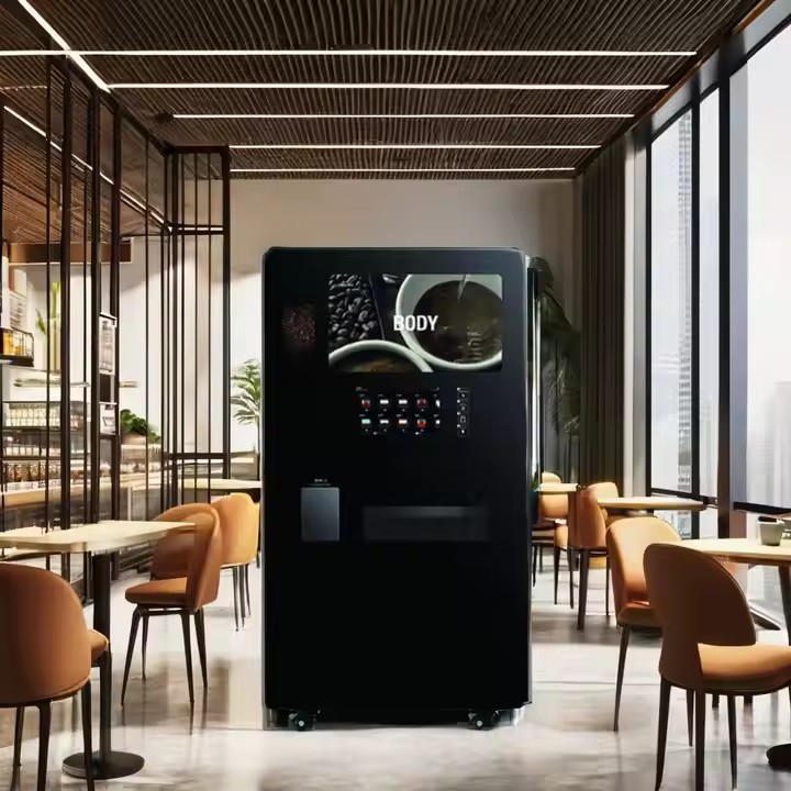 Fresh ground coffee vending machine from factory with sleek design