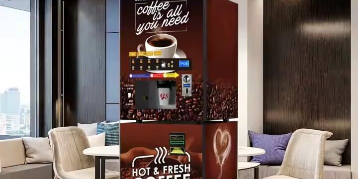 Factory direct smart instant coffee vending machine with sleek design