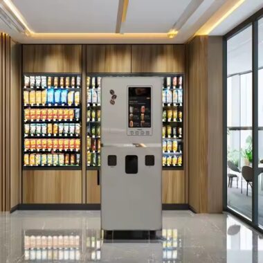 Customizable touchscreen coffee vending machine with modern design