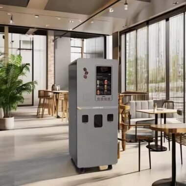 Customizable touchscreen coffee vending machine with modern design