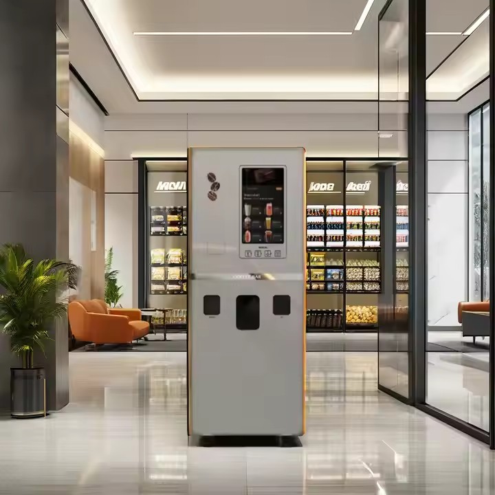 Customizable touchscreen coffee vending machine with modern design
