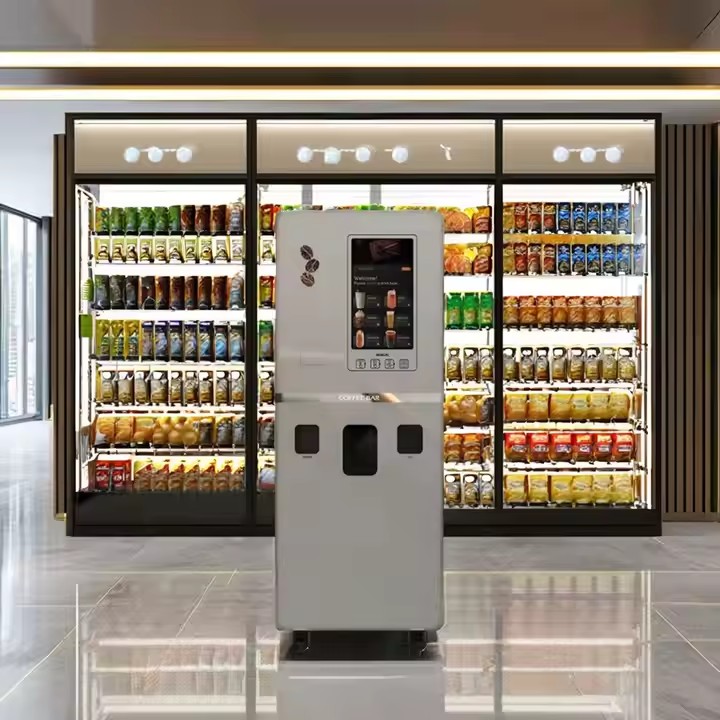 Customizable touchscreen coffee vending machine with modern design