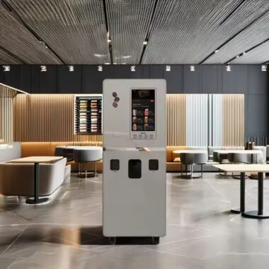 Customizable touchscreen coffee vending machine with modern design