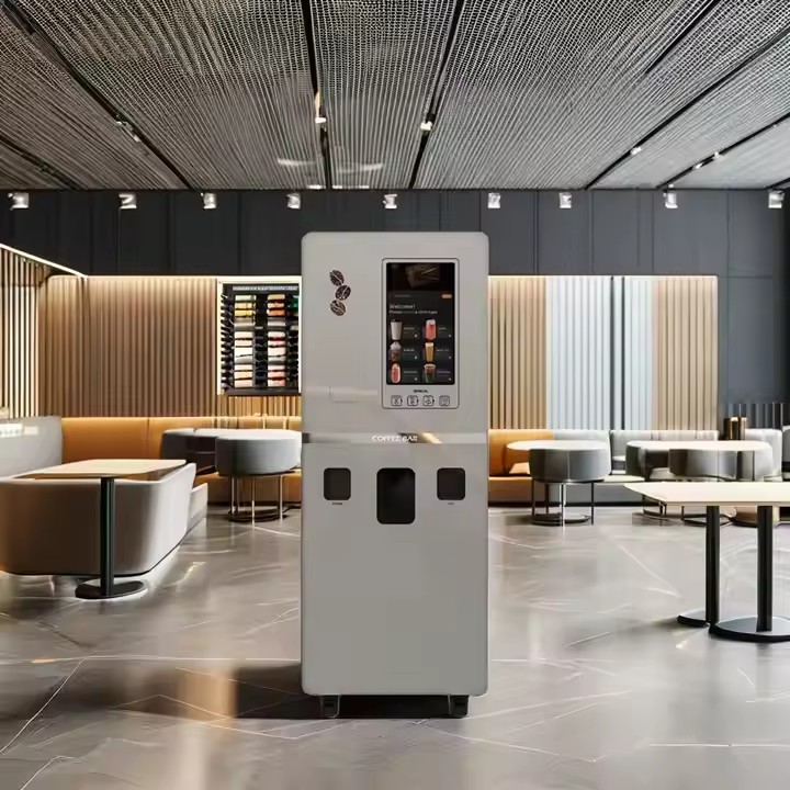 Customizable touchscreen coffee vending machine with modern design