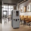 Customizable touchscreen coffee vending machine with modern design