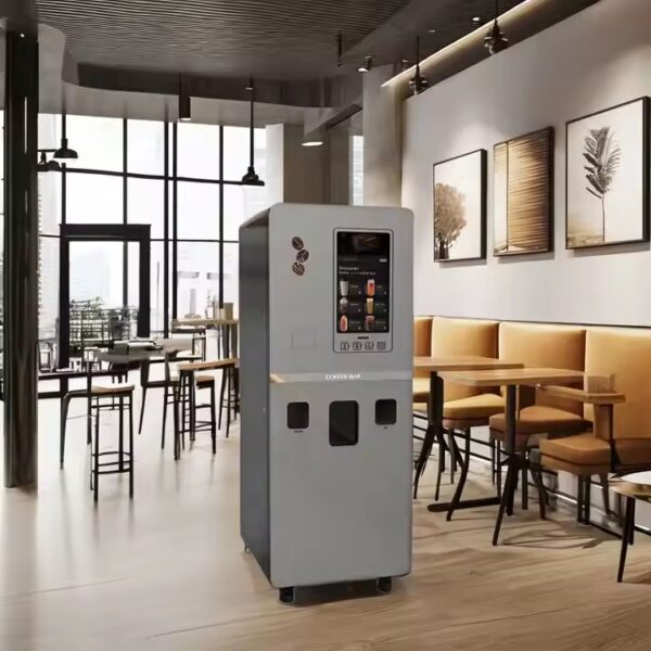 Customizable touchscreen coffee vending machine with modern design